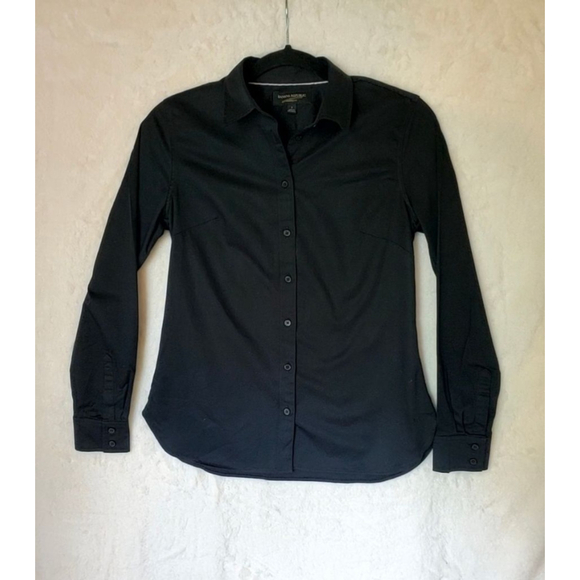 Banana Republic Black Tailored Button-Down Long Sleeve Shirt Size 2 RT$70 NEW - Picture 2 of 10